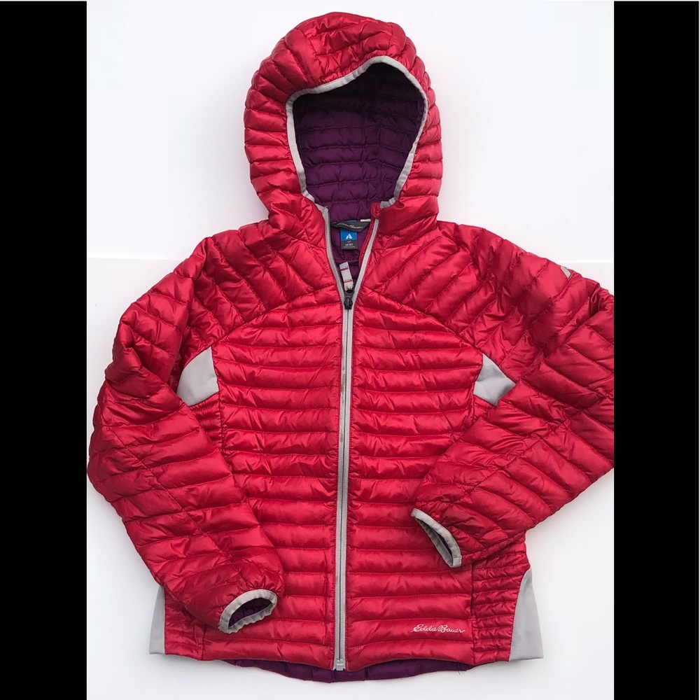 Eddie Bauer girls puffer hoodie In Red